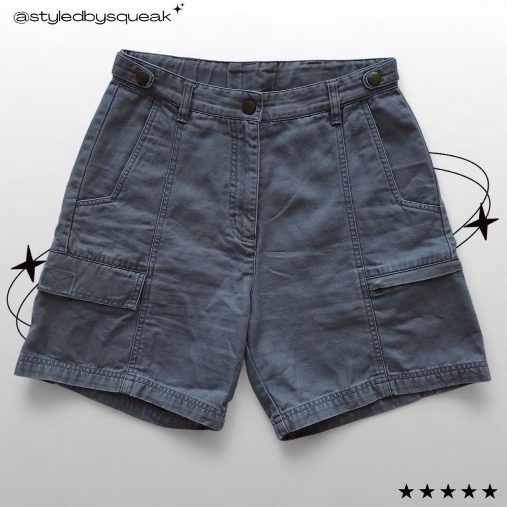 Woolrich Slate-Blue Cargo Shorts with Flap Pockets